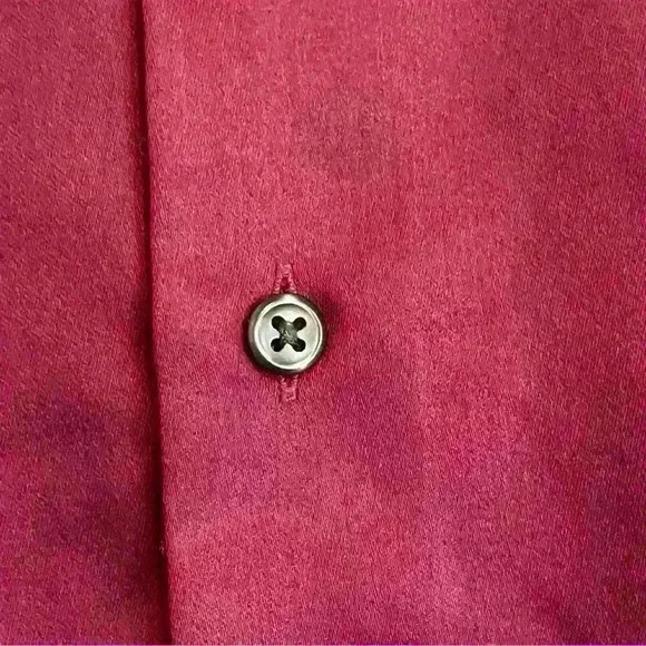 Geoffrey Beene wine fitted sateen wrinkle free dress shirt size 15 1/2 34-35 - Picture 5 of 7